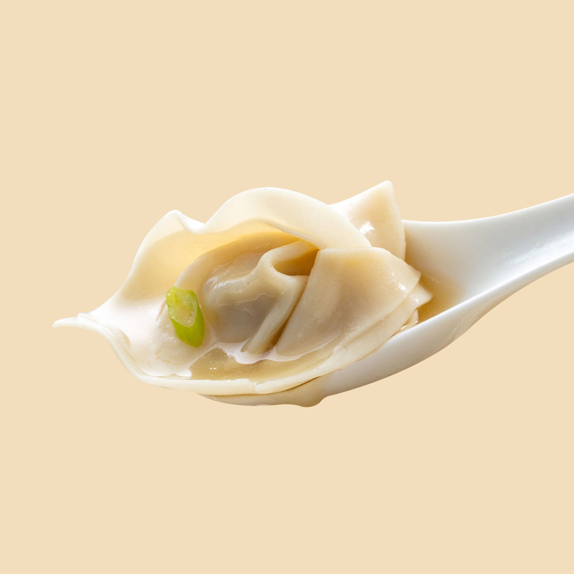 Wonton on a spoon